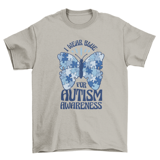 Autism awareness puzzle butterfly t-shirt design
